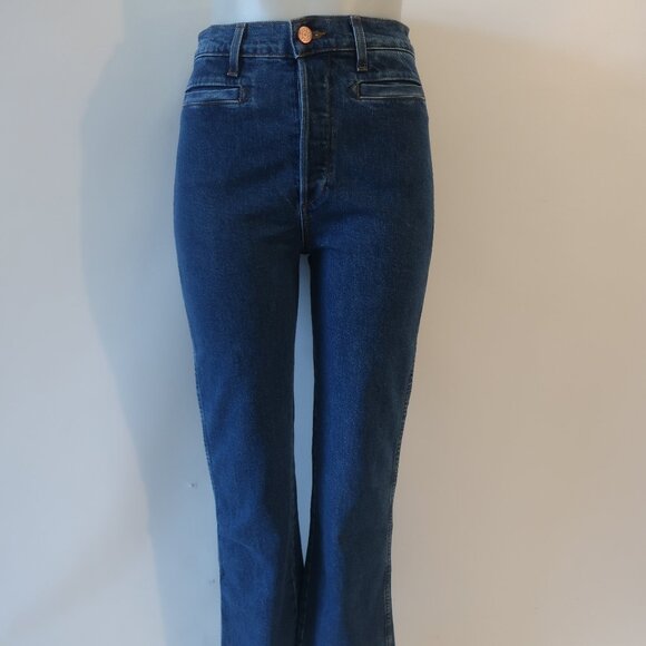 Doen Denim - NWT Women Doen (Item- 37) Blue Rousseau Wash High-Rise Button-Fly Nikita Jean 27